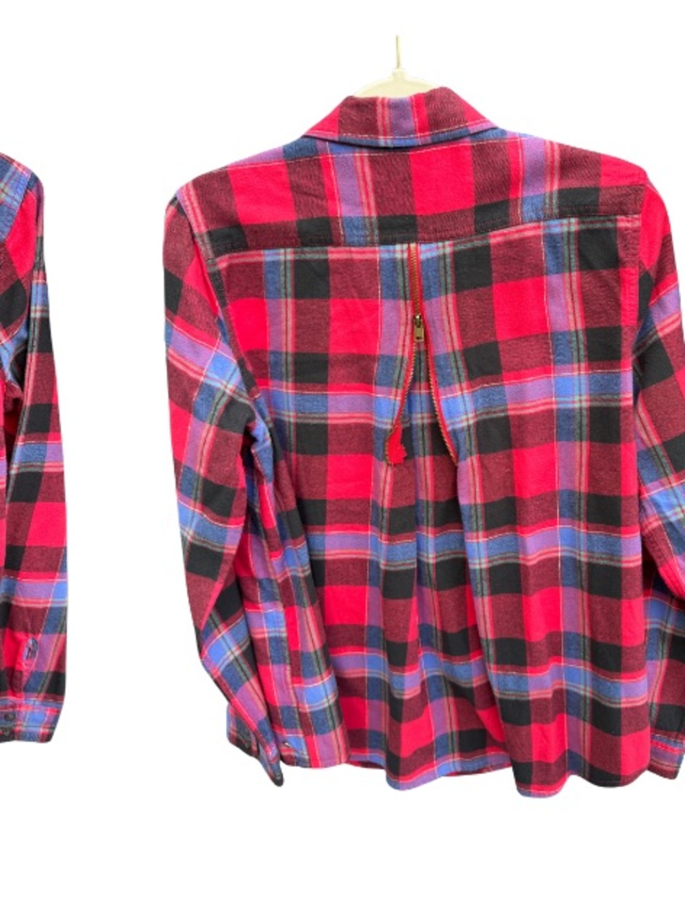 Roxy Red and Blue Plaid Button-Down Shirt